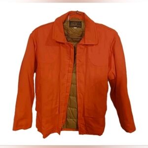 Vtg Eddie Bauer Goose Down Blaze Orange Puffer Hunting Shooting Jacket M - NWOT